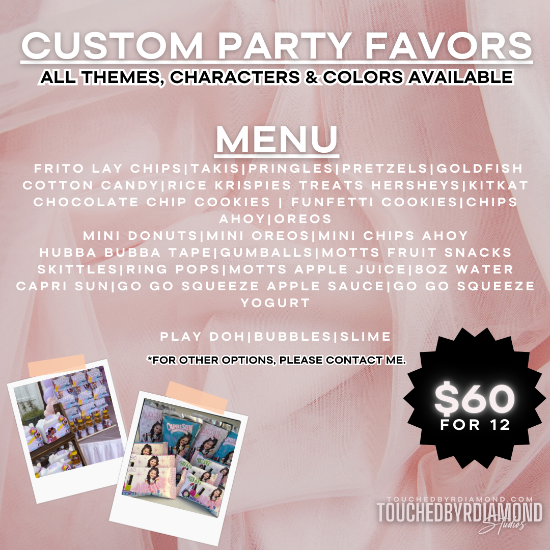 Custom Party Favors - Sets of 12